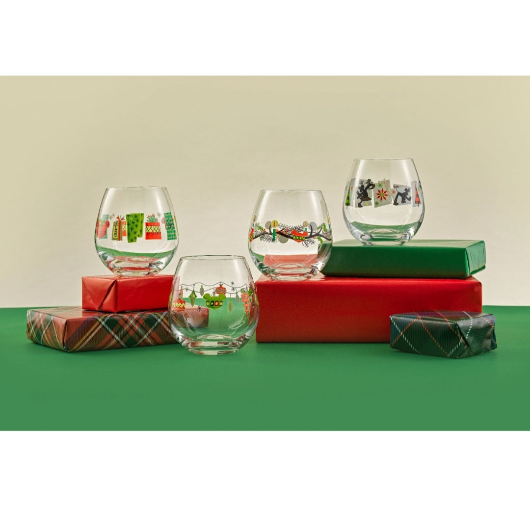 Disney Mickey Mouse Joy Oh Joy Stemless Wine Glasses