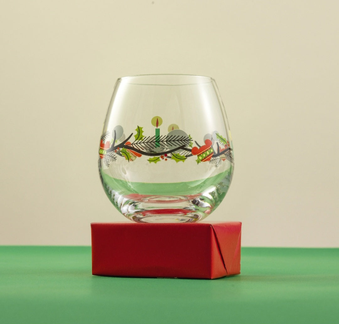 Disney Mickey Mouse Joy Oh Joy Stemless Wine Glasses