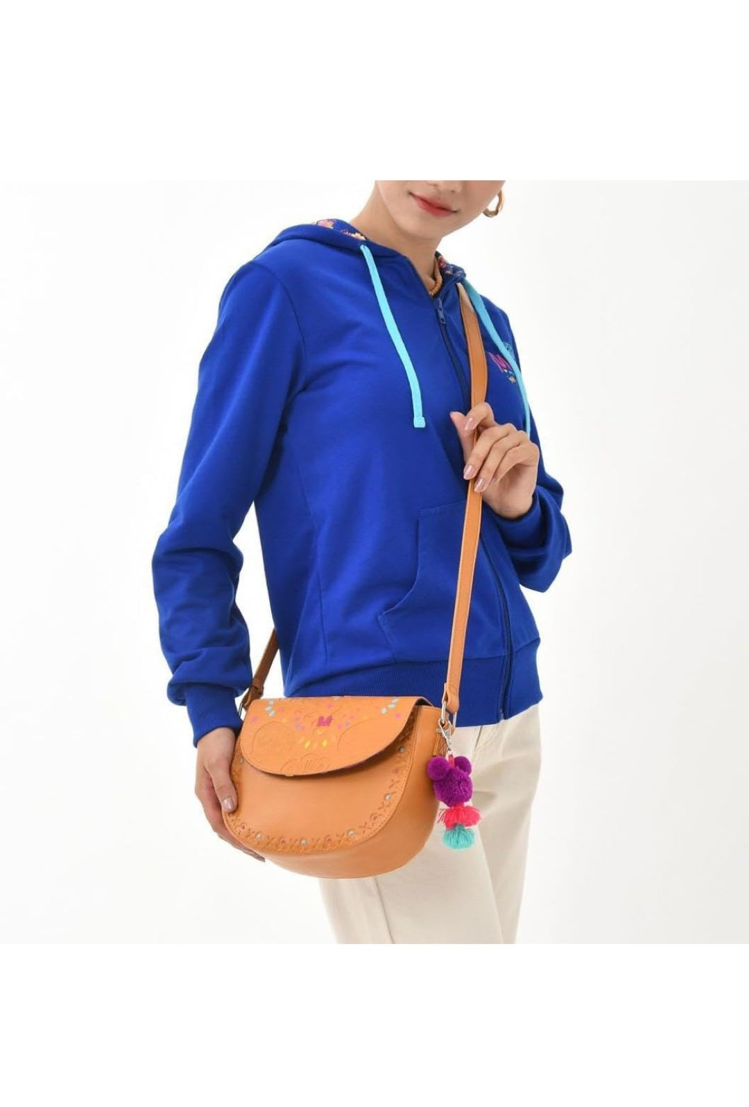 Disney Parks Imitation Leather Coco Crossbody Purse Pom Mickey Minnie Charm