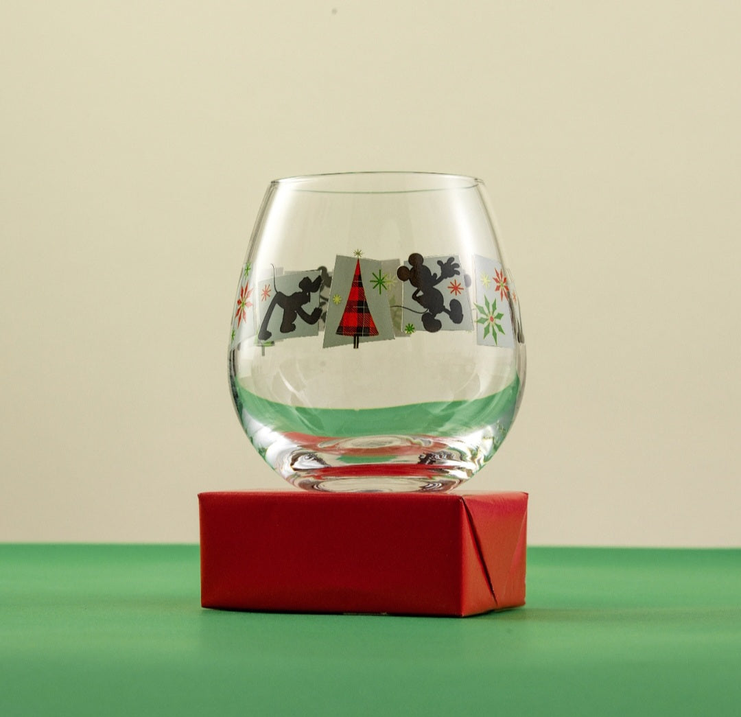 Disney Mickey Mouse Joy Oh Joy Stemless Wine Glasses
