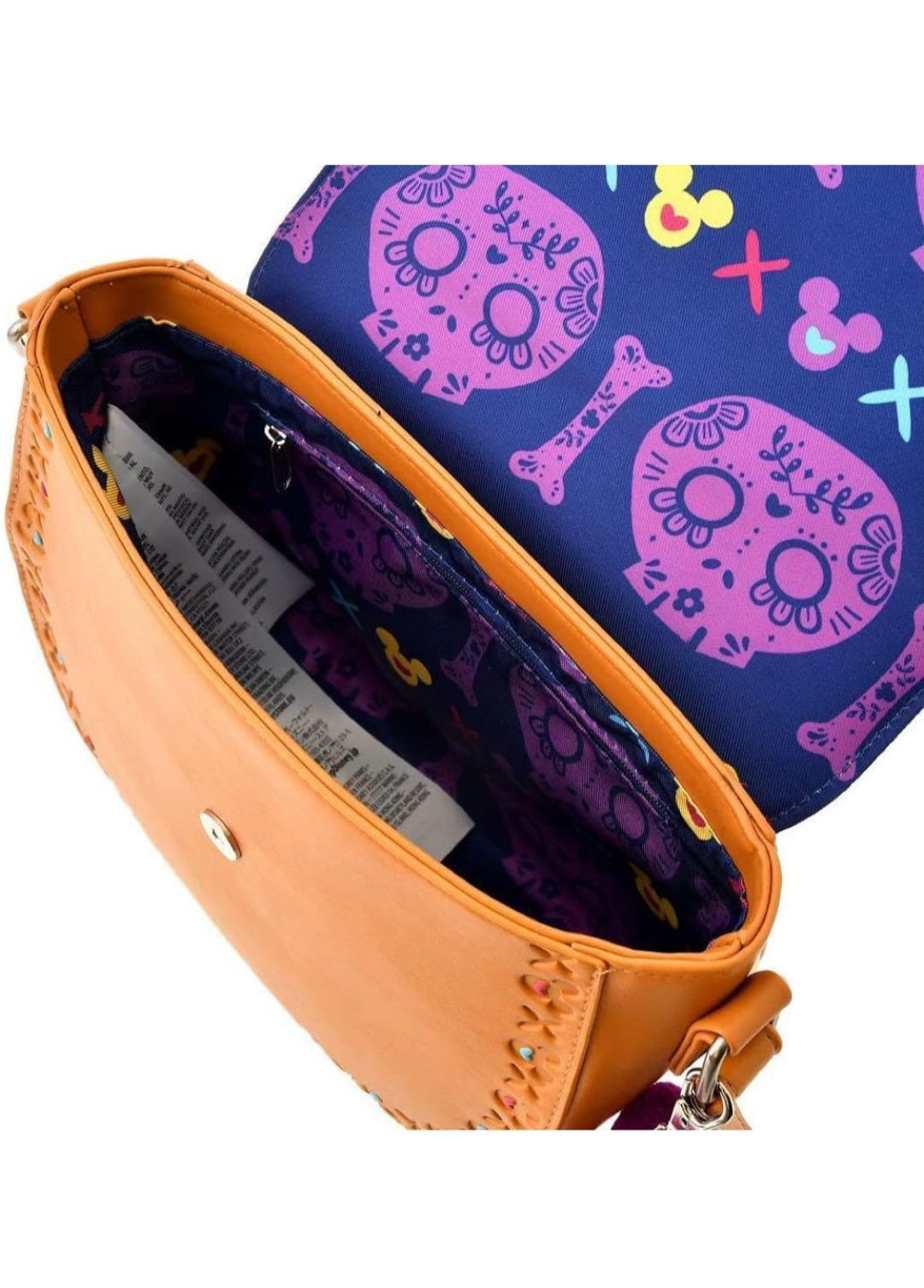 Disney Parks Imitation Leather Coco Crossbody Purse Pom Mickey Minnie Charm