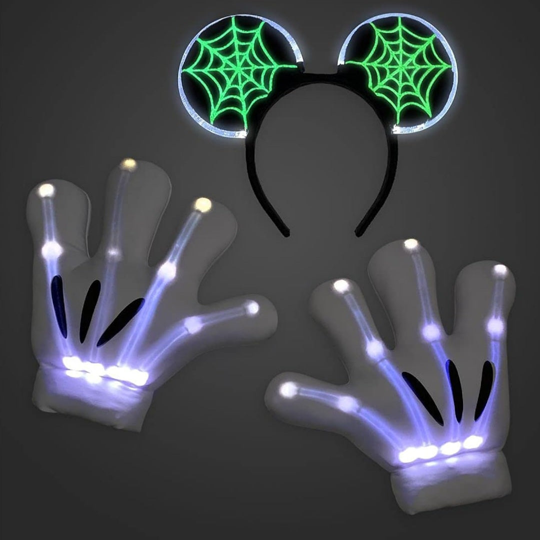 Disney Mickey Mouse Light-Up Skeleton Costume Accessory Set for Adults