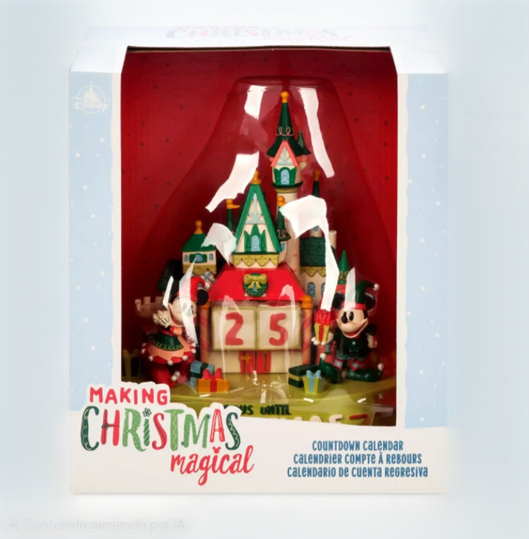 New Disney Parks Mickey Minnie Holiday Castle Countdown Calendar Figure
