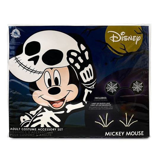 Disney Mickey Mouse Light-Up Skeleton Costume Accessory Set for Adults