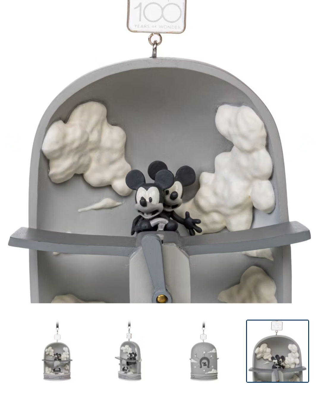 Mickey and Minnie Disney100 Ornament Plane Crazy