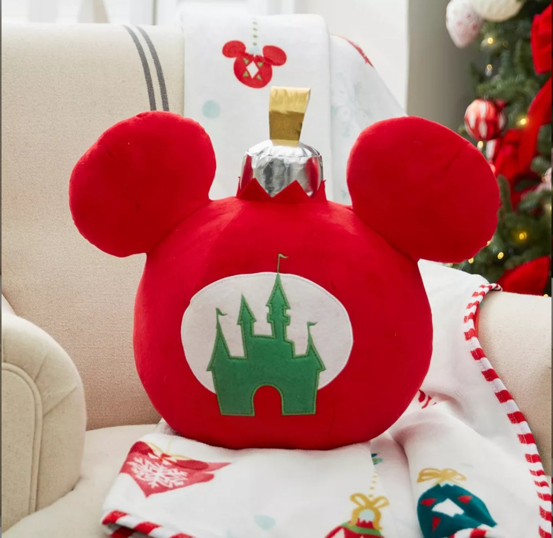 Mickey Mouse Holiday Ornament Throw Pillow